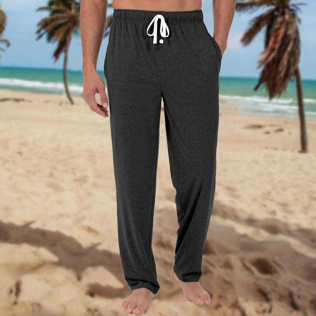 Мужские трикотажные модные повседневные брюки с напечатанным карманом, пижамные брюки