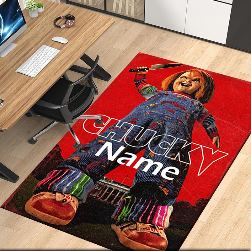 Custom Name Chucky Printed Carpet, for Office Chair Living Room Bedroom Kitchen Room Decor Gifts.