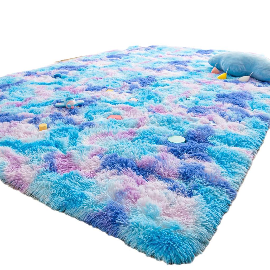 Soft & Fluffy Tie-Dye Carpet for Bedroom, Kids' Room, Dorm, and Classroom