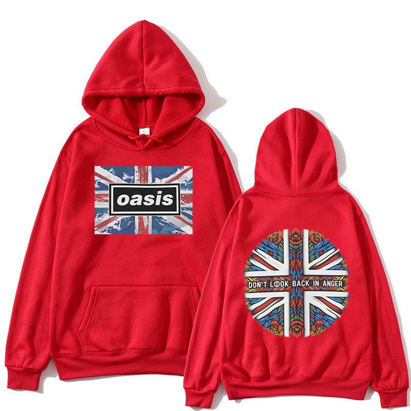 O-Oasis Graphic Hoodies British Rock Band Vintage Hooded Sweatshirts Men's Women Hip Hop Fashion Long Sleeves Oversized Pullover