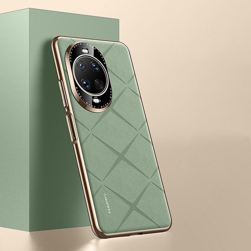 Роскошный Чехол из Однотонной Кожи + Защита Объектива Камеры Для Huawei Nova14 Ultra Nova 14 Pro 13 12 Ultra Жесткий Тонкий Чехол с Хорошей Текстурой