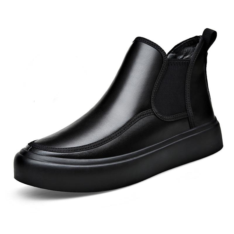 Модные мужские повседневные ботинки челси, черные модные туфли из натуральной кожи, ковбойские ботинки на платформе, вечерние платья для выпускного вечера, осень-зима, ботинки по щиколотку, мужские