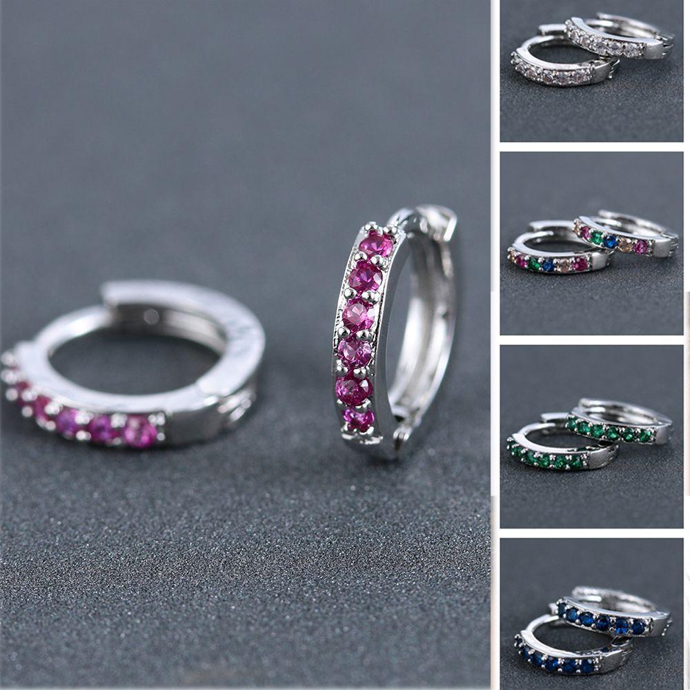 Ring Helix Cartilage Tragus CZ Ear Piercing Colorful CZ Earrings Zircon Ear Stud Cubic Zirconia