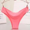 Low-Rise Seamless Ice Silk One-Piece Panties with Pure Cotton Crotch - Women's Triangle Style