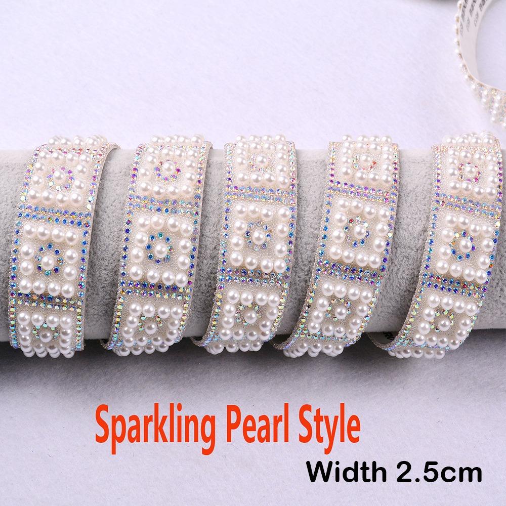 1 ярд DIY стразы отделочная лента красочная жемчужная цепочка одежда обувь сумки сумки украшение
