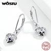 925 Sterling Silver Openwork Heart Drop Earrings For Women Luxury Earrings