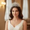 Большие Свадебные Короны Цинковый Цинковый Сплав Свадебная Корона Простая Королева Принцесса Тиара Аксессуары для Волос