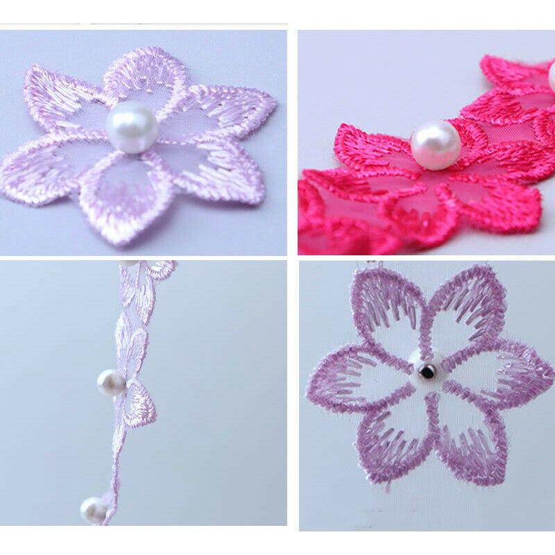 Изысканное свадебное платье, 1 ярд, аксессуары «сделай сам», кружевная вышитая лента, одежда, шитье, отделка цветами из бисера