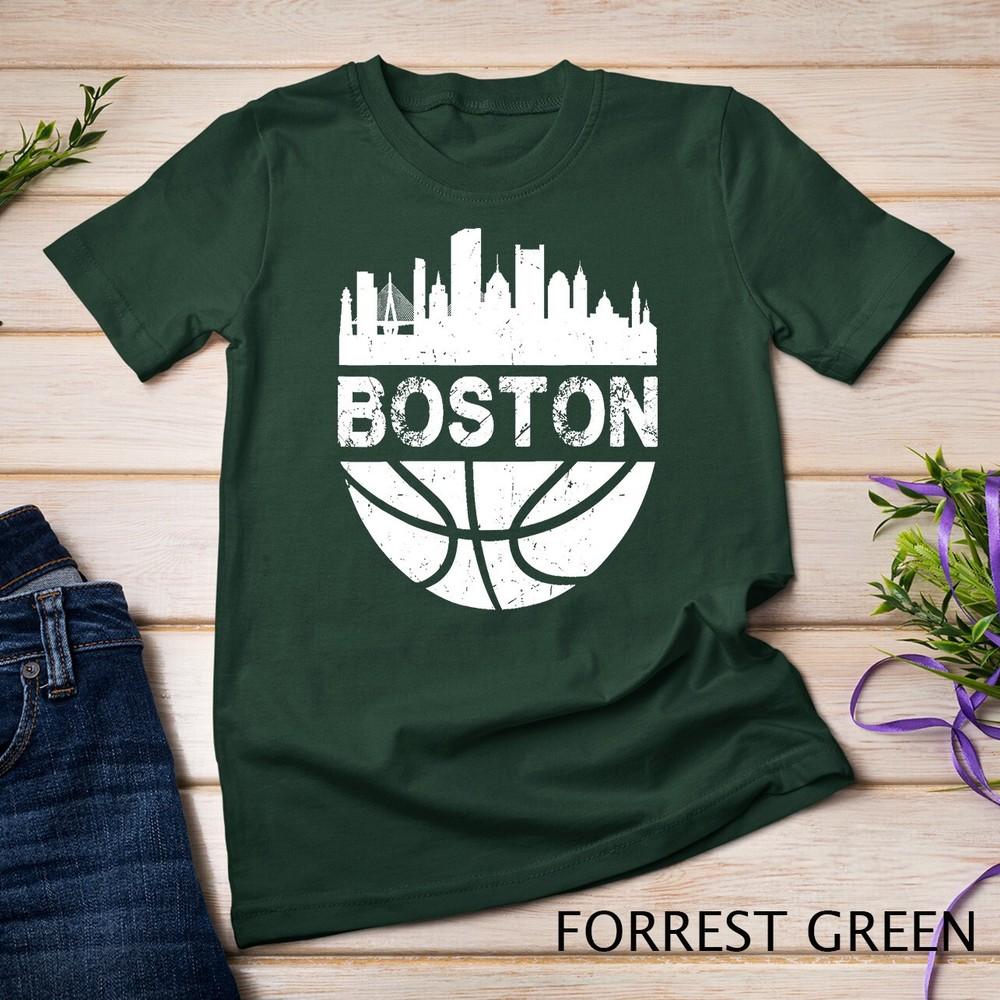 Vintage Boston Skyline Retro Basketball T-Shirt Unisex T-shirt