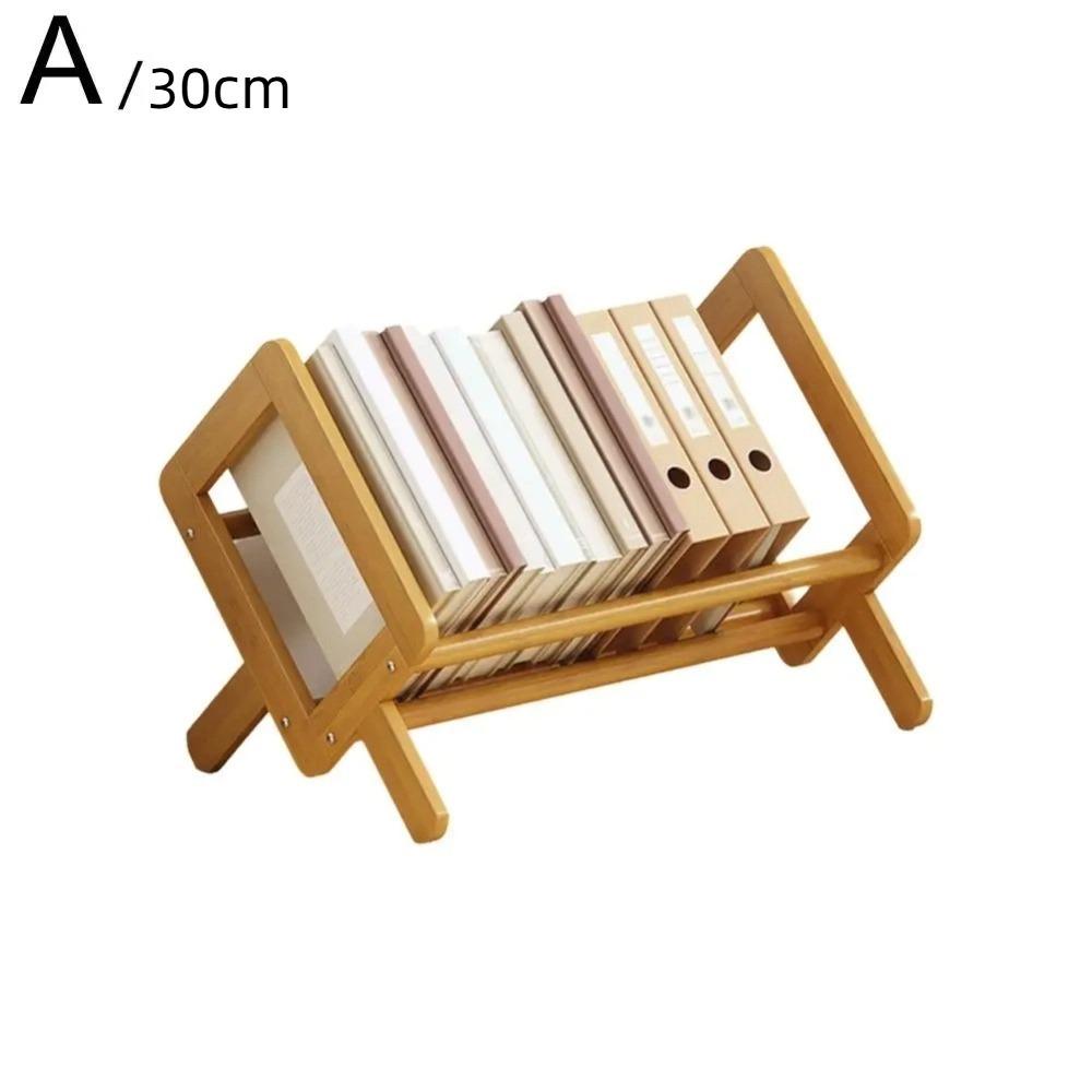 New Retro Wooden Desktop Bookshelf Stable Space-saving Tilting Book Shelf Multi-Purpose Desk Bookshelf Office