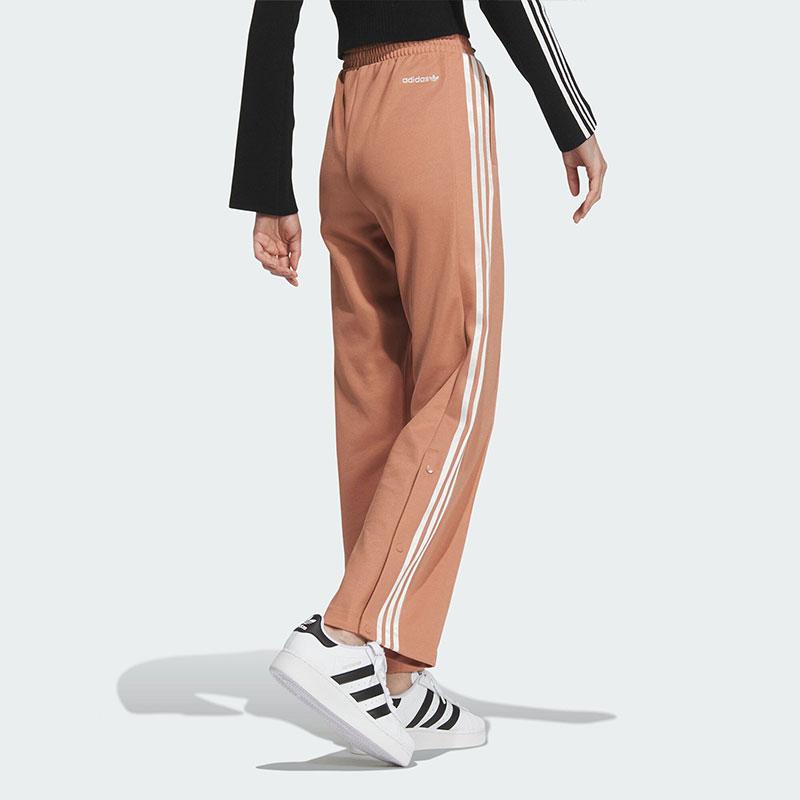 adidas Оригинальные прямые повседневные трикотажные спортивные брюки с боковыми полосками женские брюки Rocky-Brown JI7540