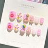Flower Kids Cartoon Fake Nails Bears Cartoon Nail Accessories Children False Nails  Kids Toys