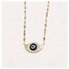 [R6379] - Golden Blue 'Cléopatra' Steel Designer Necklace - 17x9 Mm (eye)