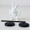Cute Easter Fitness Rabbit Funny Plastic Muscular Rabbit Statue  Collectors Realistic Small Rabbit Ornament Home Desk Decor