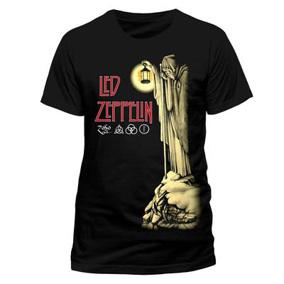 Черные футболки унисекс с лицензией Led Zeppelin Hermit ly Rock