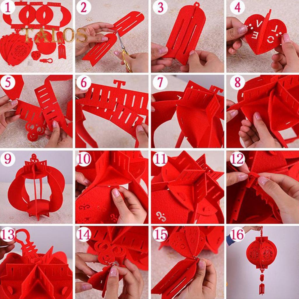 Happy New Year Chinese Red Lucky Lantern Hanging Spring Festival Home Decoration