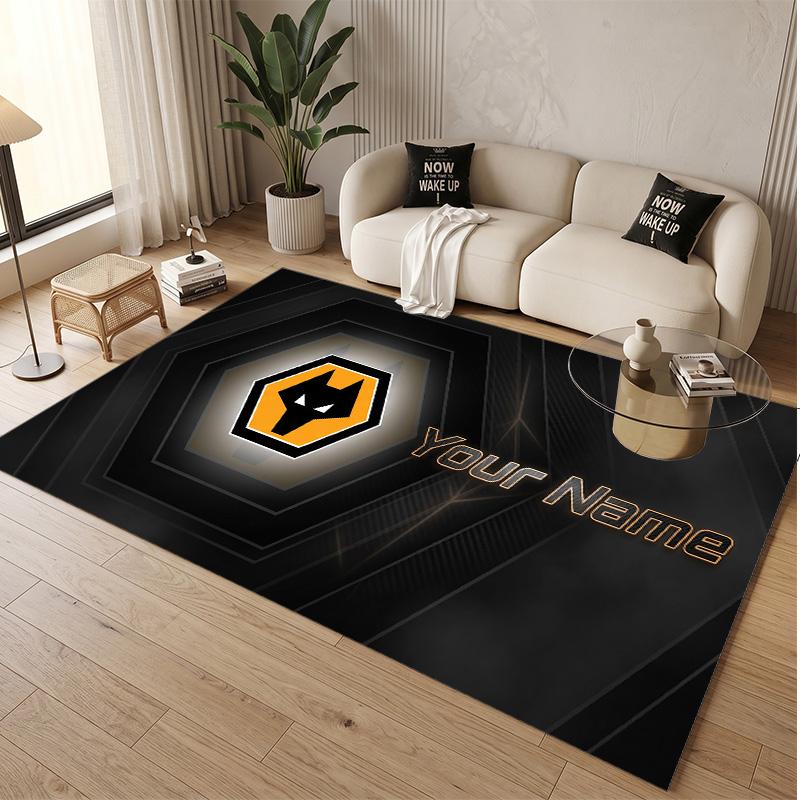 Personalized Crystal Velvet Carpet Wolverhampton Wanderers Pattern Non Slip Floor Rug