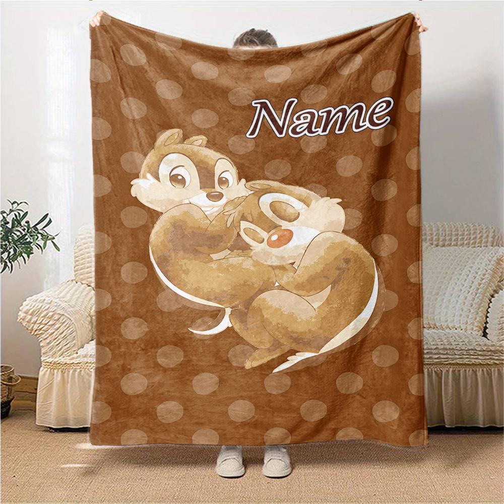 Custom Name Chip 'n' Dale Adventure blanket for Couch & Bed, Plush Cozy Fuzzy Blanket Super Soft & Warm Blankets for Fall and Winter. 0908425