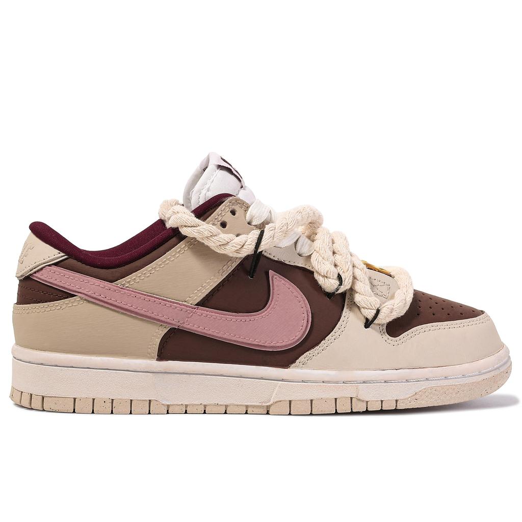 Nike Кроссовки Dunk Low Skateboard Shoes Женские Бежевый Коричневый Розовый DV1160-100(КомандаМ-)