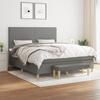 VidaXL Divan Bed with Mattress Dark Grey 160x200cm Fabric - Model 3137006