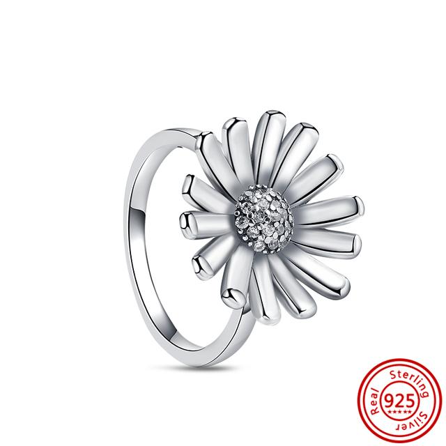 Новое весеннее кольцо с цветочным бантом и перьями, Корона клевера, сверкающее стерлинговое серебро 925 пробы, круглое кольцо, женское оригинальное европейское ювелирное украшение