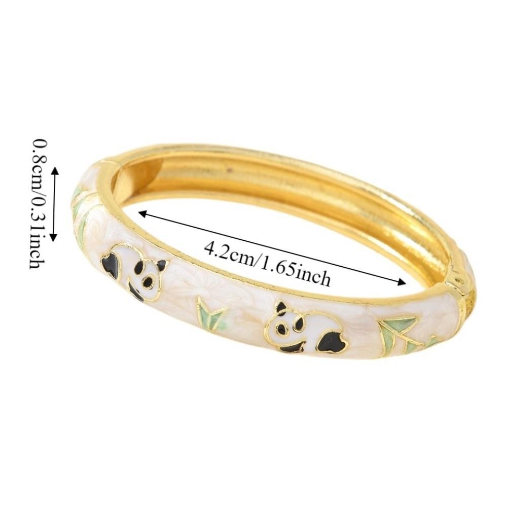 Colorful Vintage Cloisonne Bangle Enamel Children's Hand Bracelet Panda Bamboo Bangle Boys Girls