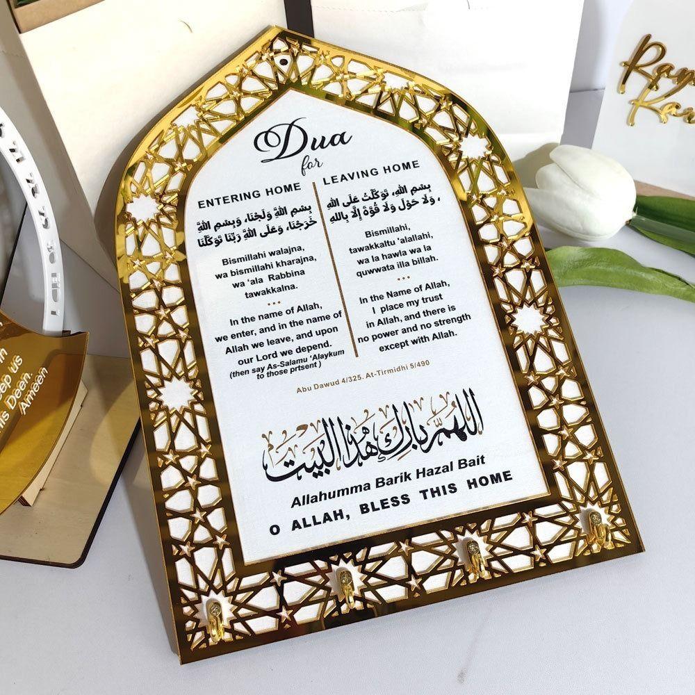 Wall Mounted Islamic Key Rack Decorative Key Organizers Hook Acrylic Key Hanger  Home Decoration