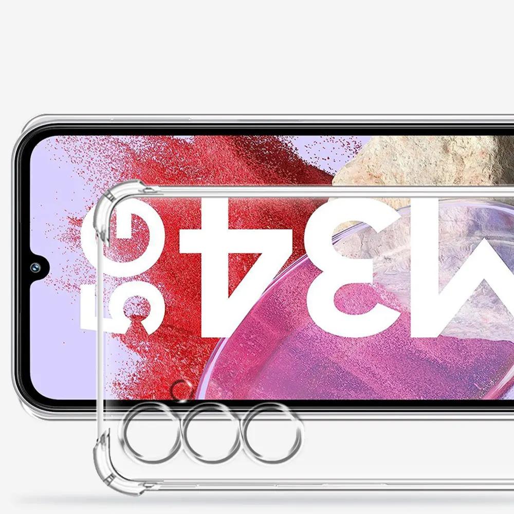 Для Samsung M34 5G Чехол Прозрачный Мягкий Силиконовый Чехол для Телефона Для Samsung Galaxy F34 5G Чехол Для Samsung M54 F54 A54 A34 A24 M14 Funda