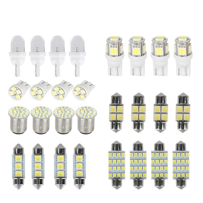 28шт/набор салона автомобиля белый светодиодный купол номерного знака смешанные лампы накаливания