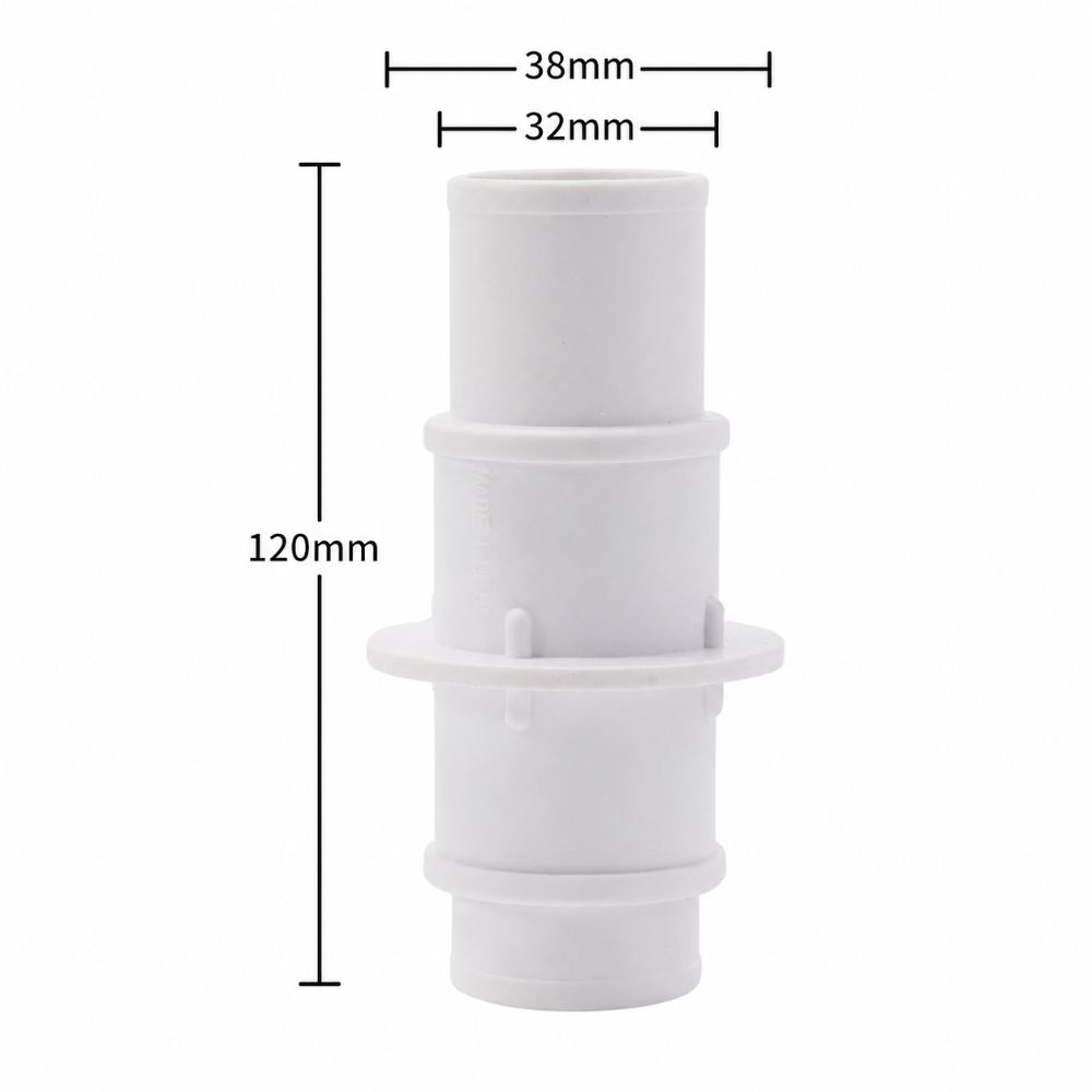 White Pool Hose Connector 38mm Threaded Pipe Fitting Pool Cleaning Accessory Pool Hose Cuff