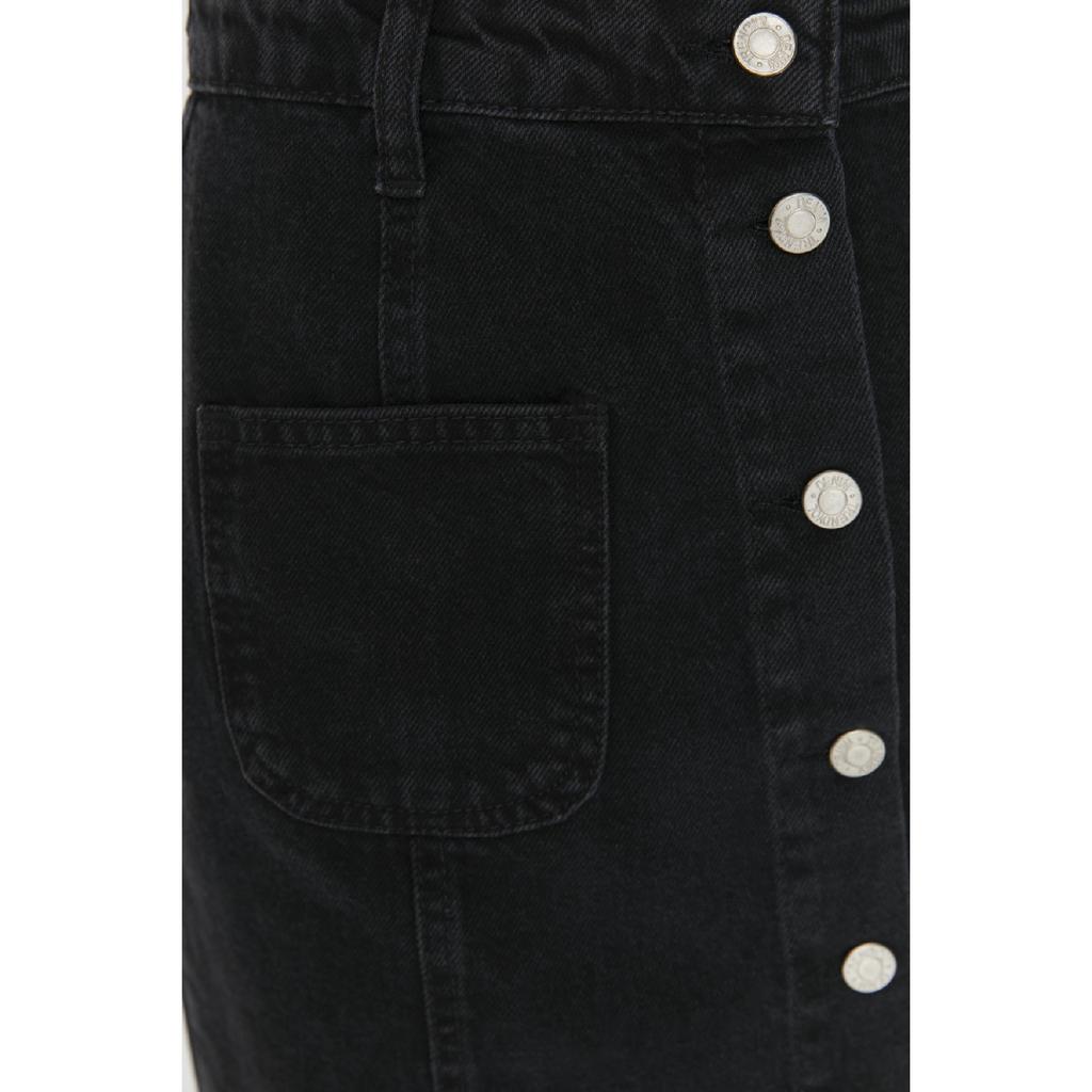 Синяя джинсовая юбка с высокой талией и строчкой спереди на пуговицах Twoss22et00050