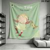 Tilly Friends Joy Wall Hanging Printed Fabric Blanket Decorative Tapestries for Bedroom Living Room Home Decor