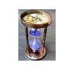 Antique Nautical Solid Brass Sand Timer Hourglass With Maritime Compass Both End
