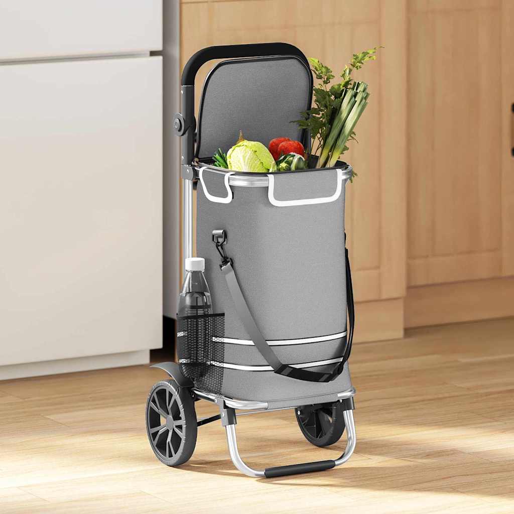 Shopping Trolley Gray 36.5 x 46.5 x 100.5 cm Oxford Fabric