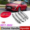 Chrome Handle Cover Trim Set for Hyundai I30 Elantra PD GT 2017 2018 2022 Car Accessories Stickers Car