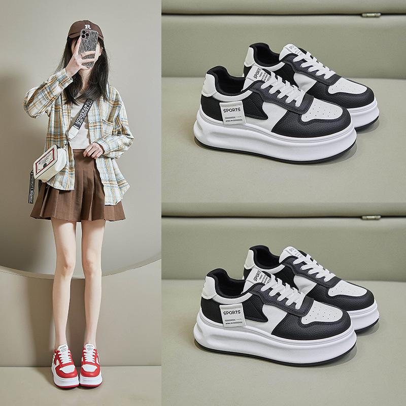 Женские кроссовки на платформе, модные прогулочные туфли на шнуровке, теннисная обувь, повседневные удобные модельные кроссовки из искусственной кожи, легкая спортивная обувь на плоской подошве для женщин