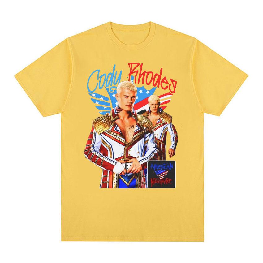 Funny Cody Rhodes The American Nightmare T Shirt Unisex Women Pure Cotton Wrestling Finished Story Vintage Tee Shirt Summer Clothes