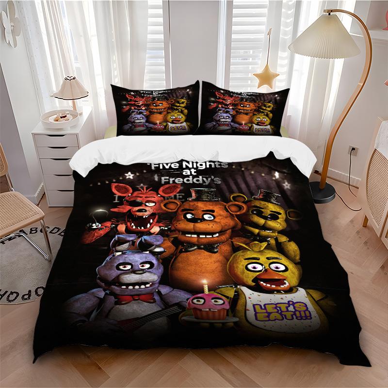 Fnaf Horror Bedding 3 Piece Set Hd Print Duvet Cover Pillowcases For Teens Adult Bedroom Decoration Christmas Gift C9211952