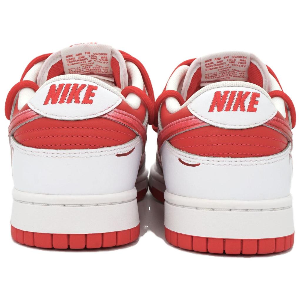 Nike Dunk Spiderweb Seal Slip Resistant Abrasion Resistant Low top Skateboard Shoes Men's White Red DD1391-600(Team545-)