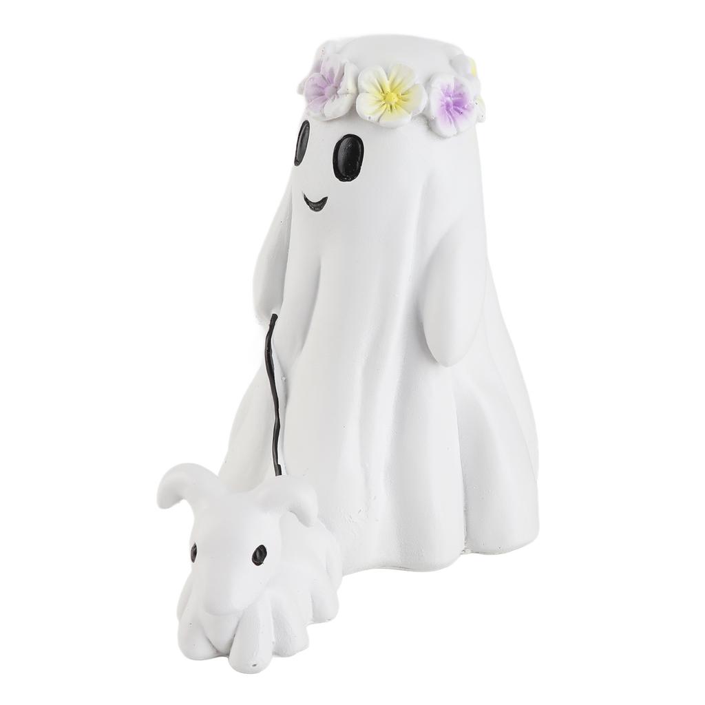 Ghost Walking Dog Statue Spooky Cute Resin Home Decoration Tabletop Ornament Ghost Dog Decor for