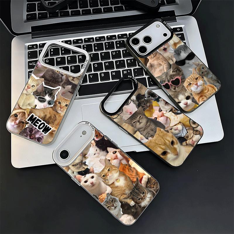 Чехлы для телефона с мемами про плачущих кошек, ударопрочные, для iPhone 17 Air 16 16E 15 Pro Max 14 Plus 13 Mini 12, задняя крышка, противоударный Fund
