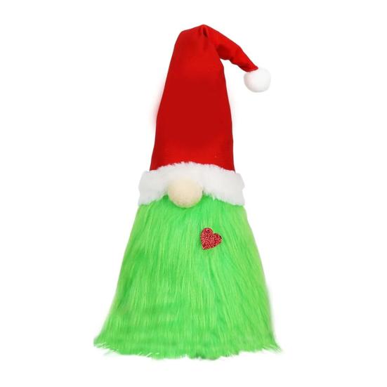 Green Gnome Christmas Tree Topper Plush Xmas Elf Tree Topper Decoration for Christmas Tree Holiday Home Decor