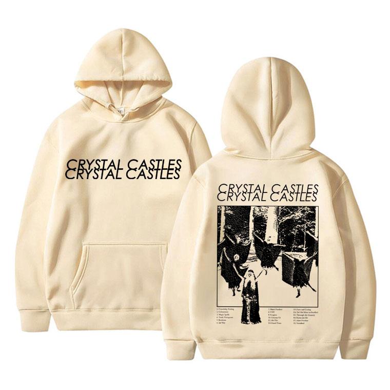 Винтажная толстовка с капюшоном группы Crystal Castles для мужчин и женщин, готическая, панк-рок, с капюшоном, мужская мода, свободный, оверсайз, пуловер, толстовки с капюшоном