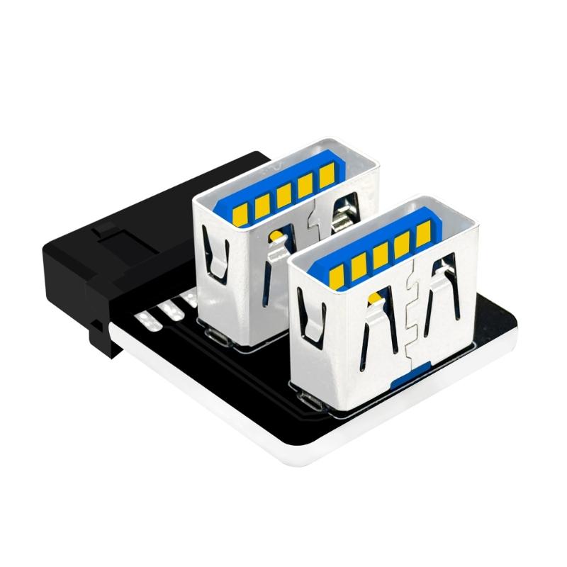 Двухпортовый USB 3.0 адаптер, преобразующий 19-контактный разъем материнской платы в 2 гнездовых порта Type A, Быстрая передача данных, Гибкий