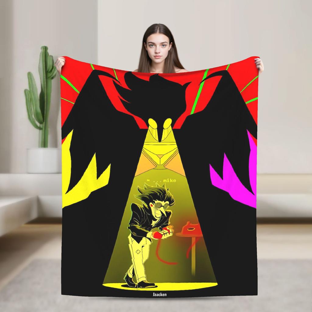 Deltarune Funny Tenna Blankets Airplane Travel Flannel Throw Blanket For Living Room Soft Custom DIY Bedspread Gift Idea