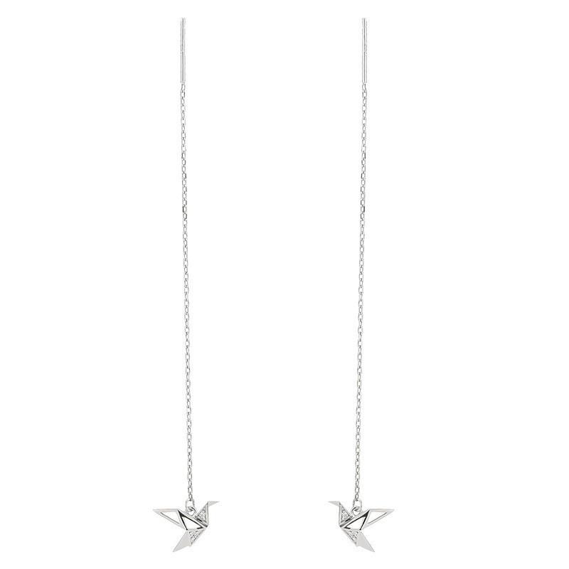Yixuan Diamond Sparkling Origami Crane Ear Threader Popular Chain Design Element
