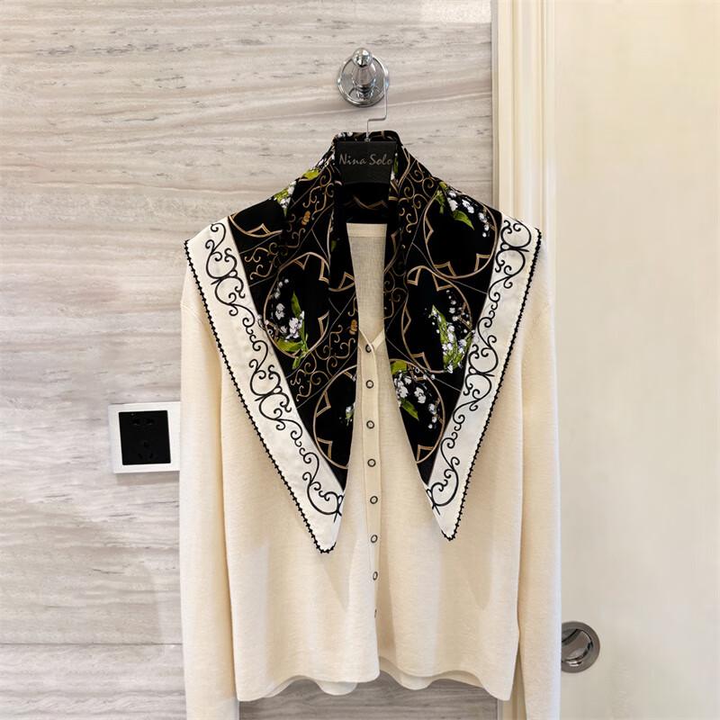 NINA SOLOR Lily of the Valley Vine Silk Scarf