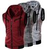 Новый летний мужской жилет без рукавов с капюшоном, однотонный повседневный тонкий жилет