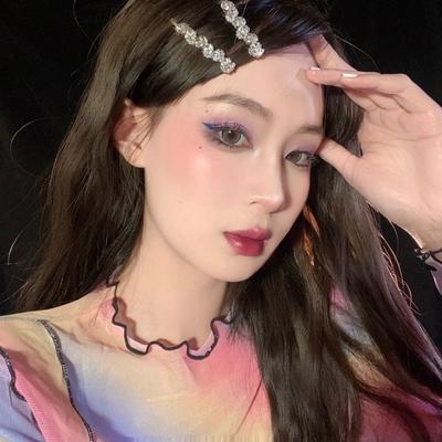 Заколки в корейском стиле для девочек K-pop популярные с блестками и стразами Элегантная изысканная боковая заколка для волос Женский аксессуар для волос