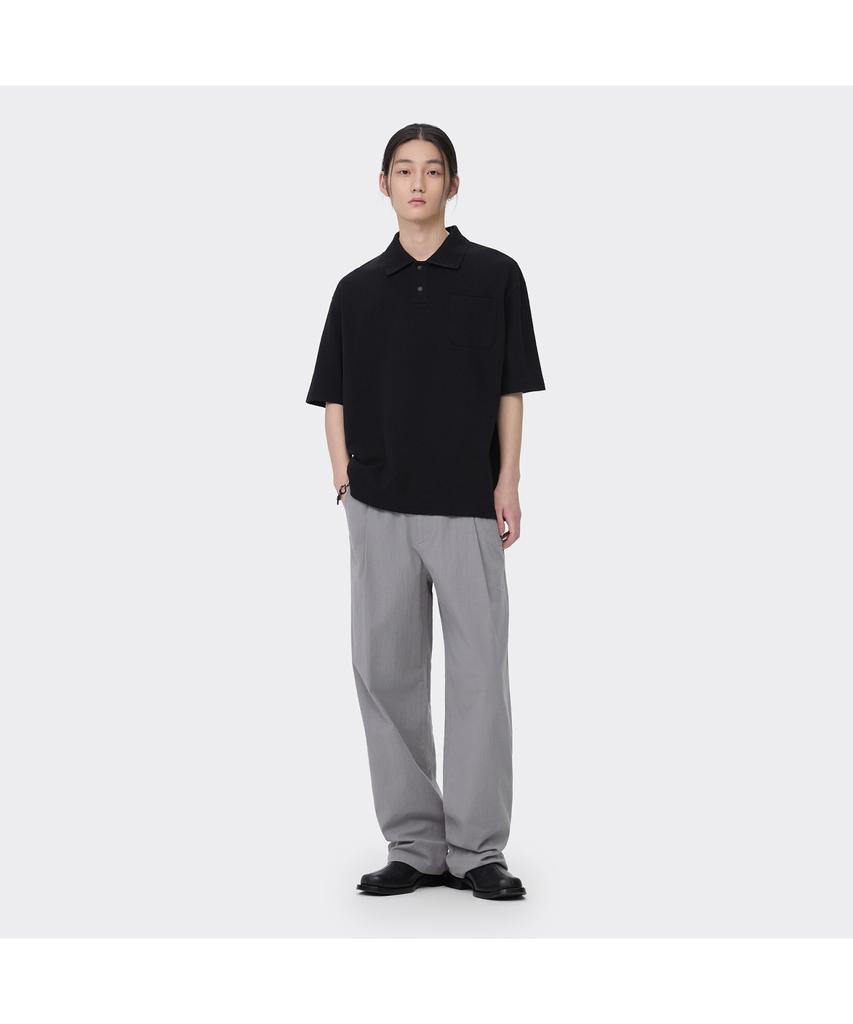 Keoseuuteommellou Black Oversized Fit Polo Cwtam26511Bkx